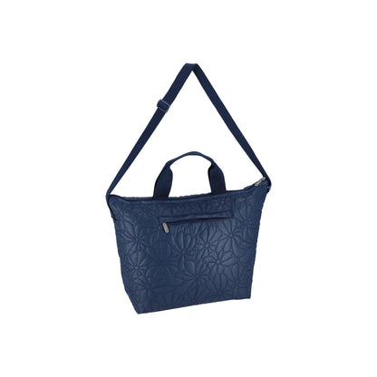 Deluxe Easy Carry Tote Navy Quilted Blooms