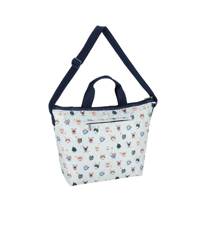 Deluxe Easy Carry Tote Playful Cats Sky Blue