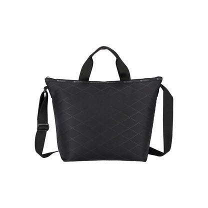 Deluxe Easy Carry Tote Black Cross Deboss