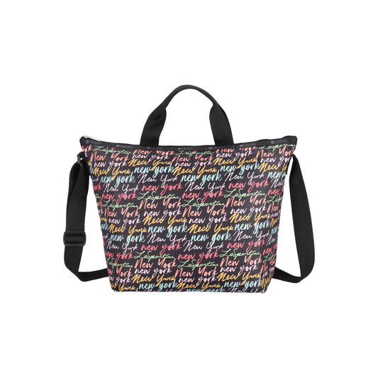 Deluxe Easy Carry Tote Nyc Script Black