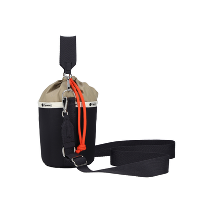 Small Drawstring Bucket Deep Sea Beige/Mandarin Cord