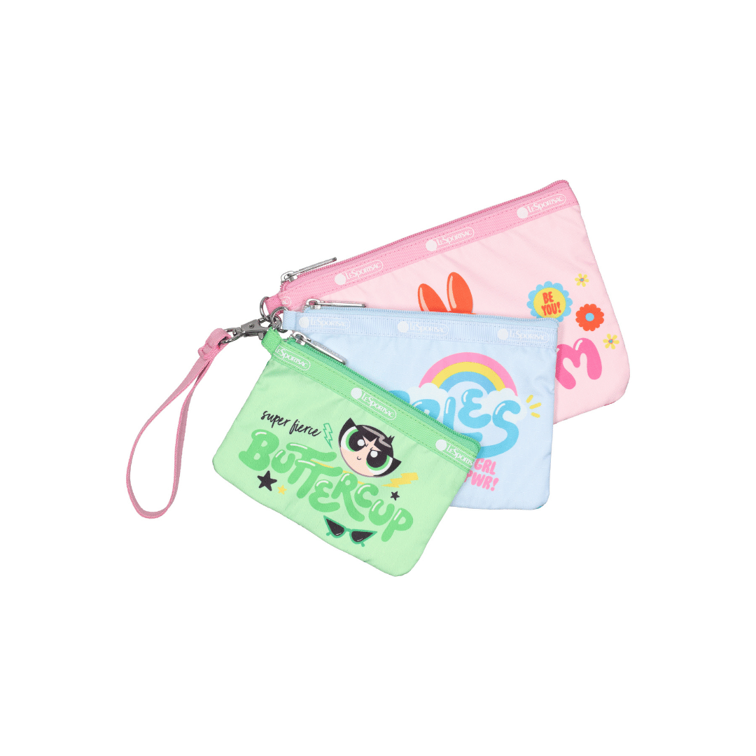 LeSportsac x Powerpuff Girls Wristlet Pouch Set Ppg Wristlet