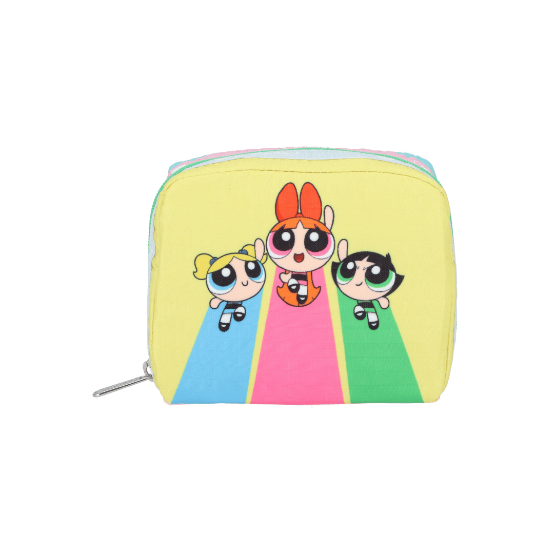 LeSportsac x Powerpuff Girls Square Cosmetic Ppg Yellow/Mint Sq Cosm