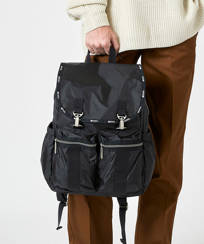 True Black C Modern Flap Backpack