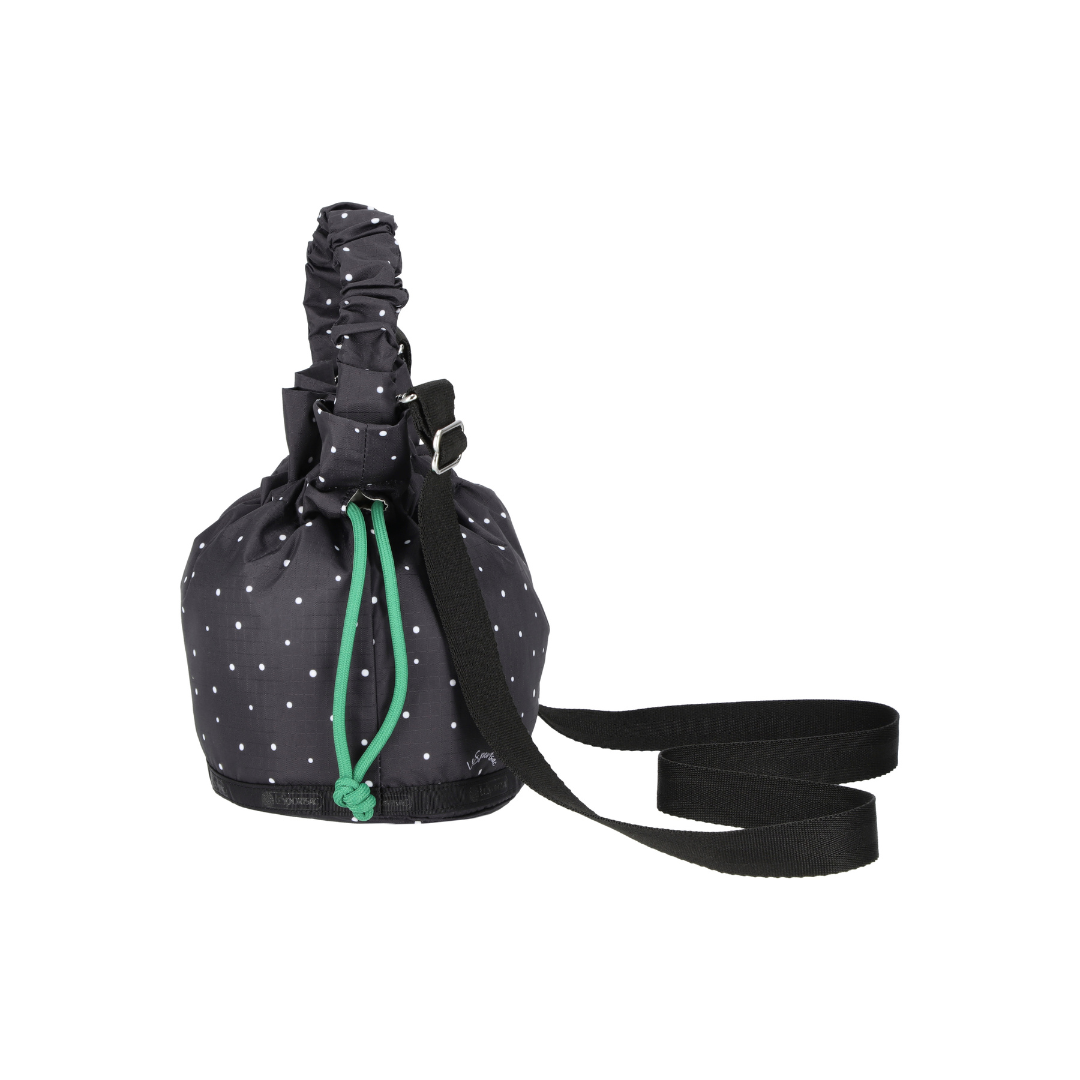 Gather Handle Drawstring Crossbody Bliss Dot/Green Cord