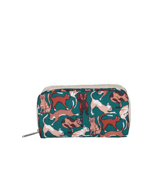 Rectangular Cosmetic Curious Cats Green