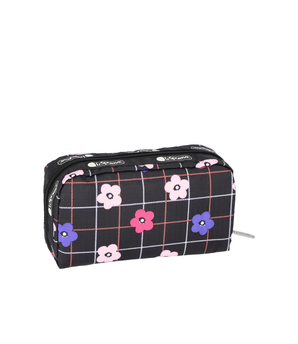 Rectangular Cosmetic Floral Plaid