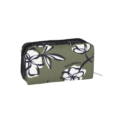 Rectangular Cosmetic Olive Floral Silhouette