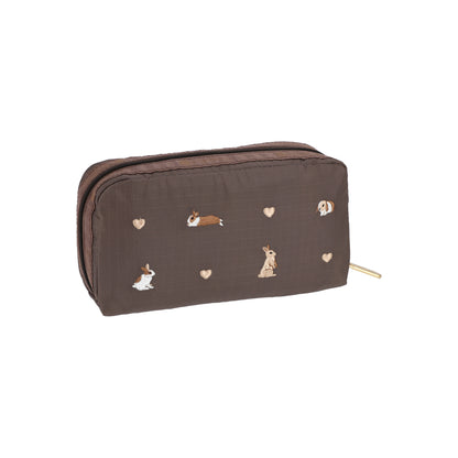 Rectangular Cosmetic Bunny Embroidery
