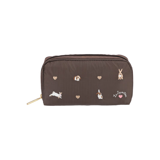 Rectangular Cosmetic Bunny Embroidery