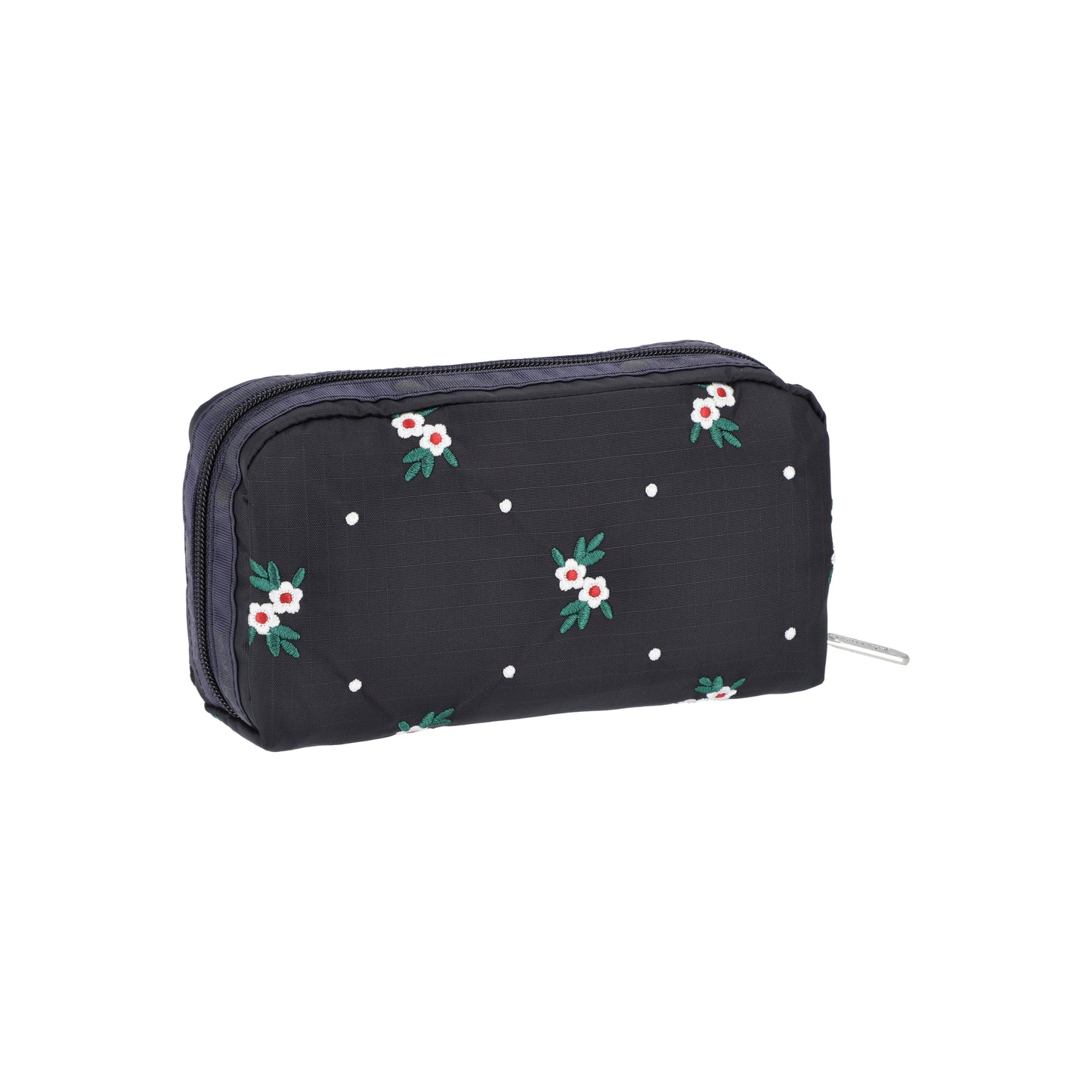 Rectangular Cosmetic Floral Lattice Embroidery