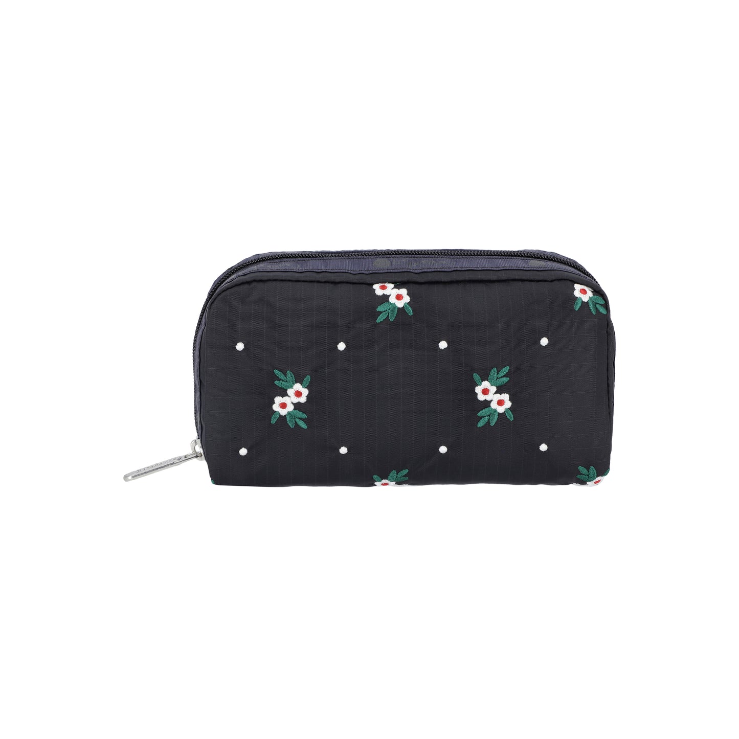 Rectangular Cosmetic Floral Lattice Embroidery