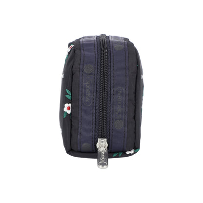 Rectangular Cosmetic Floral Lattice Embroidery