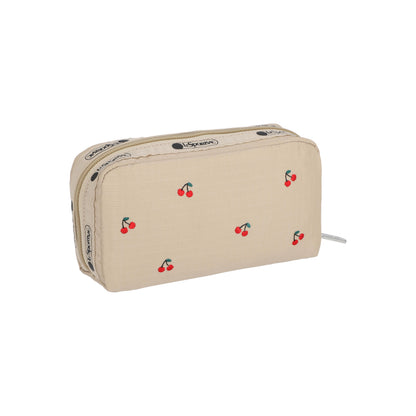 Rectangular Cosmetic Cherry Embroidery