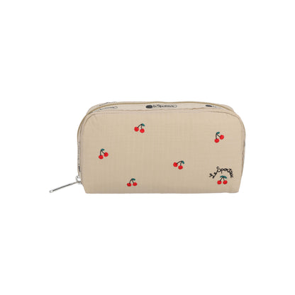 Rectangular Cosmetic Cherry Embroidery