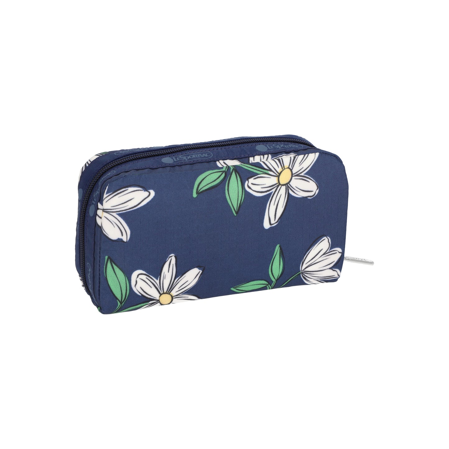 Rectangular Cosmetic Floral Blooms Navy
