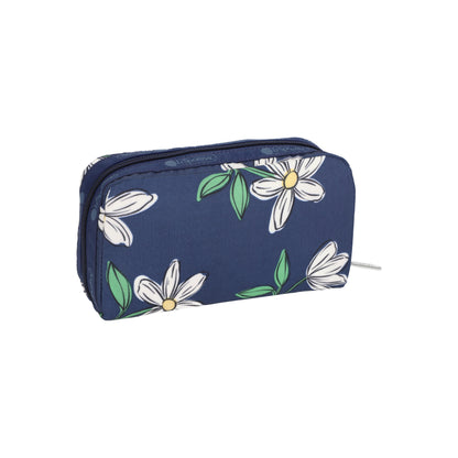 Rectangular Cosmetic Floral Blooms Navy