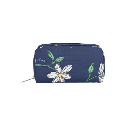 Rectangular Cosmetic Floral Blooms Navy