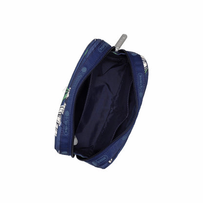 Rectangular Cosmetic Floral Blooms Navy