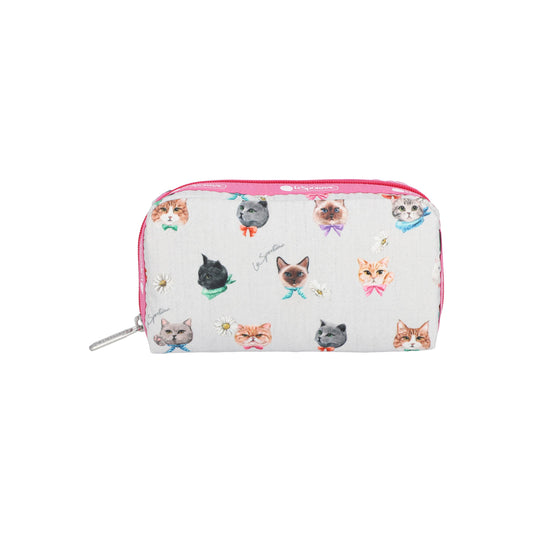 Rectangular Cosmetic Playful Cats Gray Accessory
