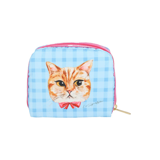 Square Cosmetic Playful Cats Sweet Pink
