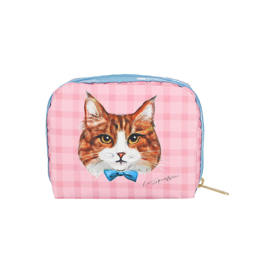 Square Cosmetic Playful Cats Sweet Blue