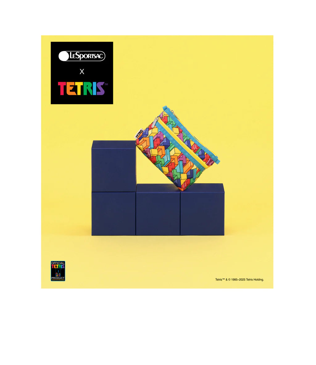 LeSportsac x Tetris Cosmetic Clutch Tetrimino City Blocks/Turquoise