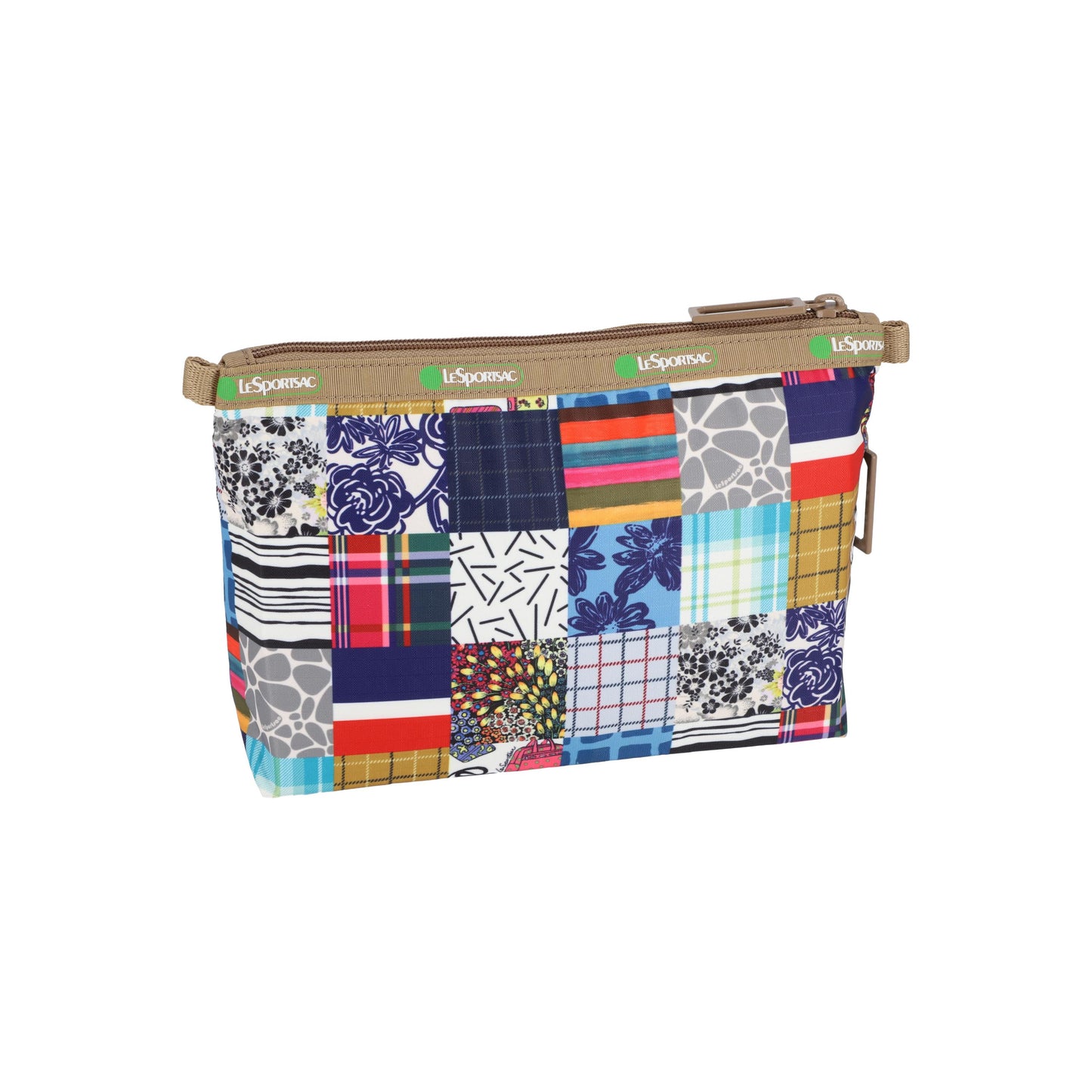 50th Grid Patchwork Cosmetic Clutch