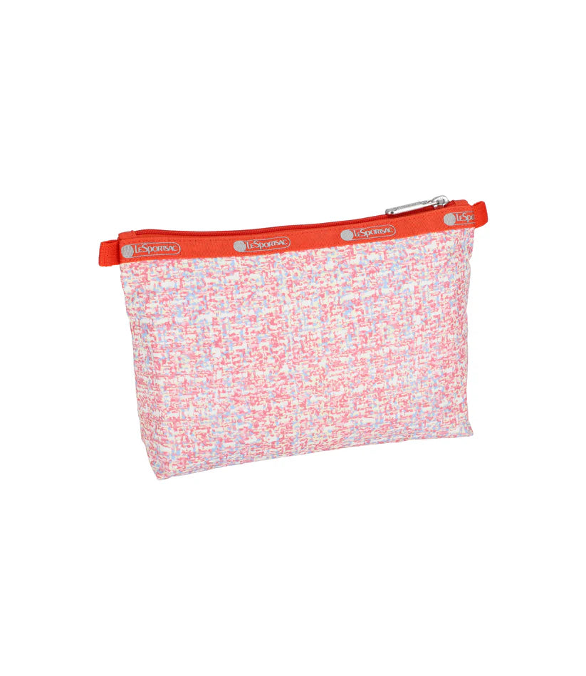 Cosmetic Clutch Weave Pink