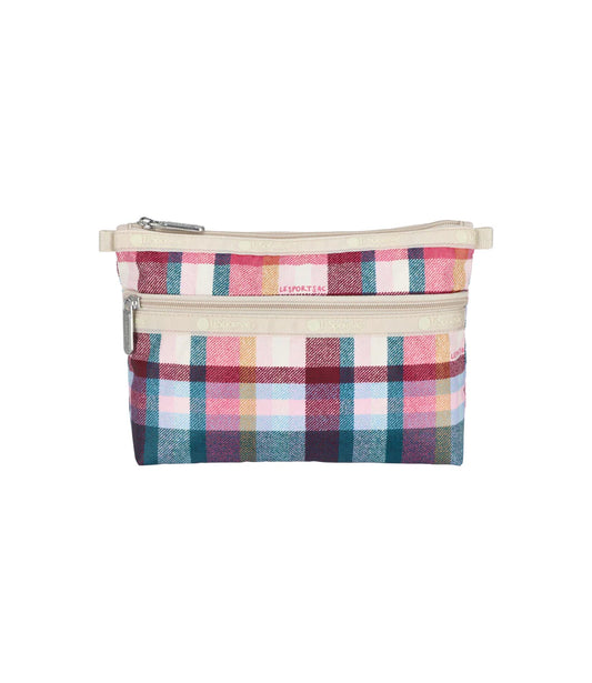 Pink Plaid Cosmetic Clutch