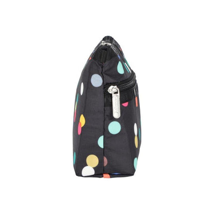 Cosmetic Clutch Multicolor Dots Black