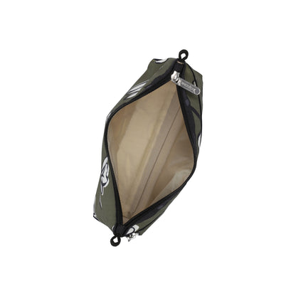 Cosmetic Clutch Olive Floral Silhouette