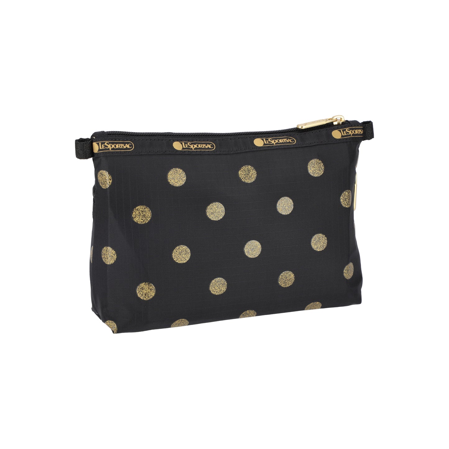 Cosmetic Clutch Gold Glitter Dots