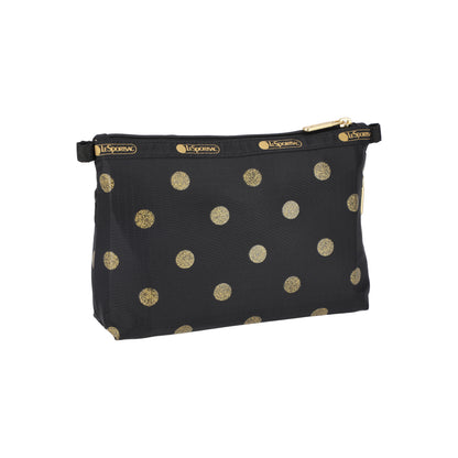 Cosmetic Clutch Gold Glitter Dots