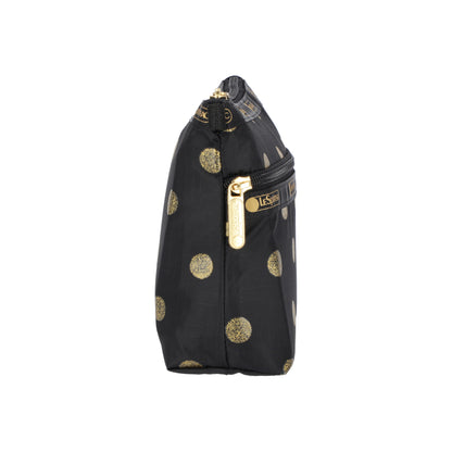 Cosmetic Clutch Gold Glitter Dots