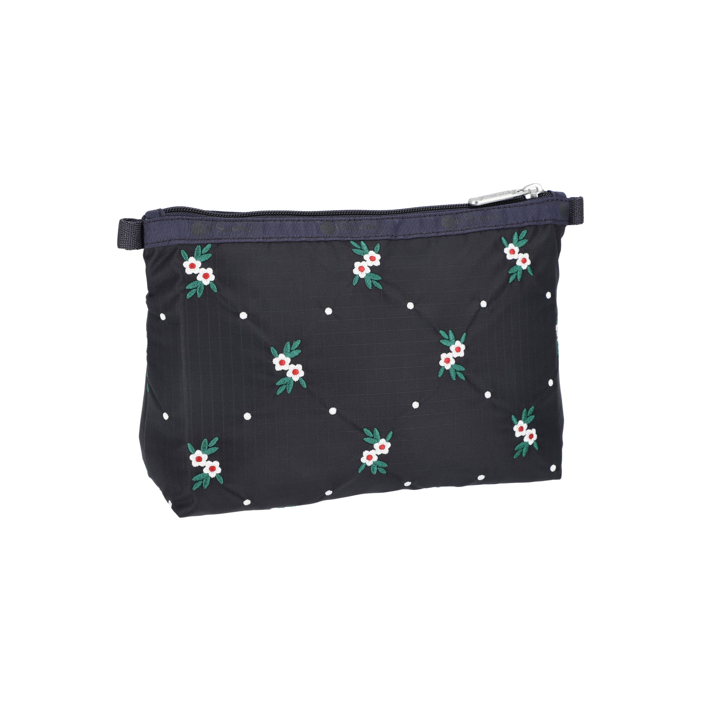 Cosmetic Clutch Floral Lattice Embroidery