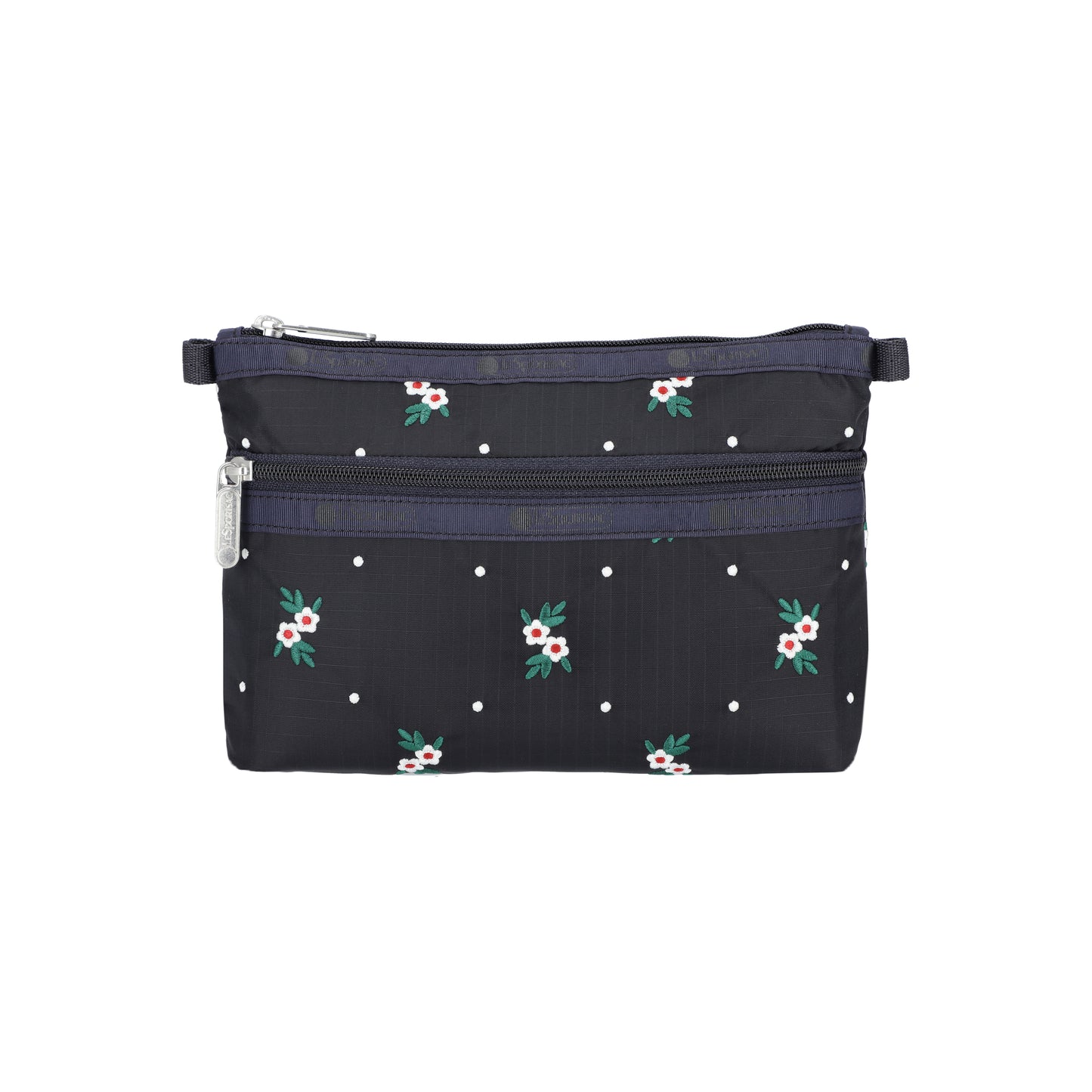 Cosmetic Clutch Floral Lattice Embroidery