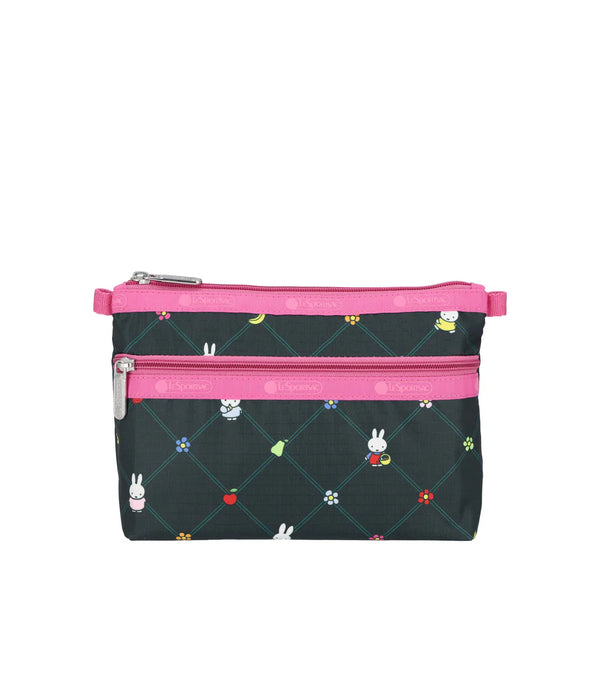 LeSportsac x Miffy Cosmetic Clutch Miffy Orchard Green/Pink