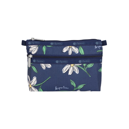 Cosmetic Clutch Floral Blooms Navy