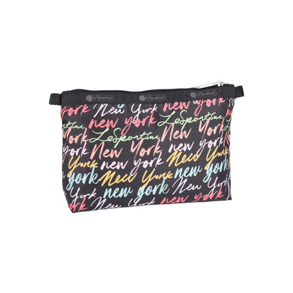 Cosmetic Clutch Nyc Script Black