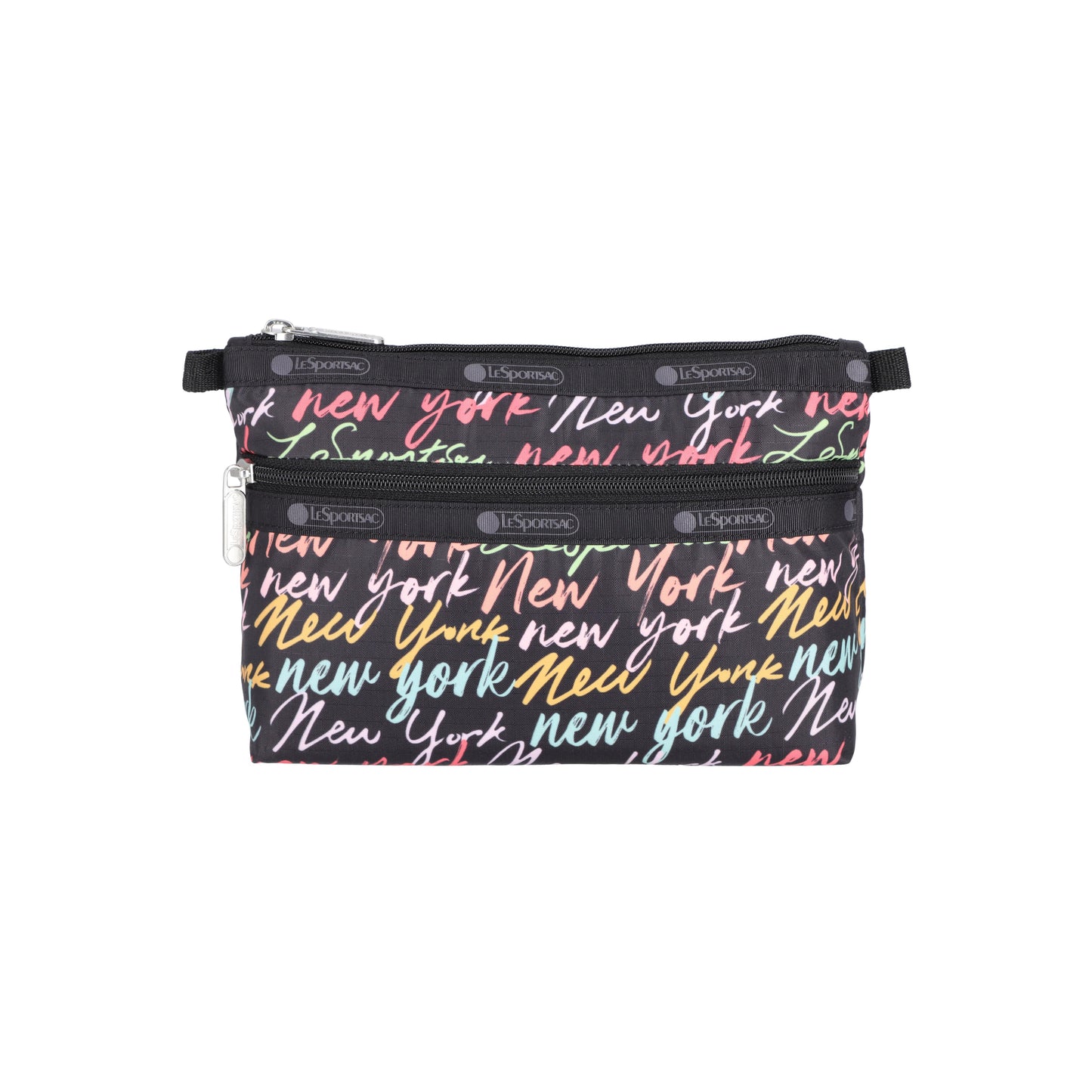 Cosmetic Clutch Nyc Script Black