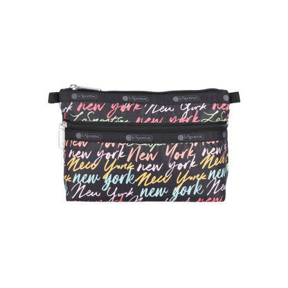 Cosmetic Clutch Nyc Script Black