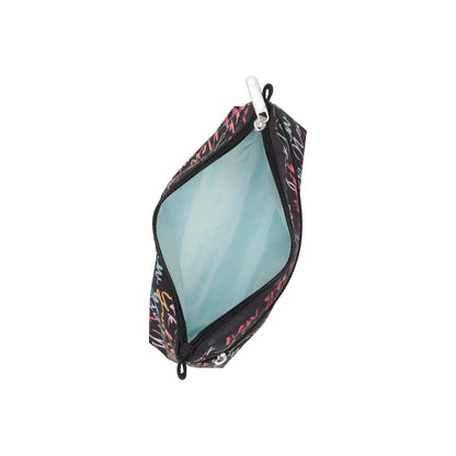 Cosmetic Clutch Nyc Script Black