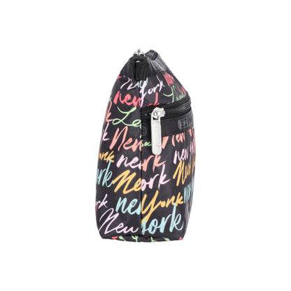 Cosmetic Clutch Nyc Script Black