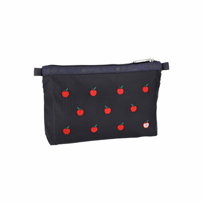 Cosmetic Clutch Red Apple Embroidery