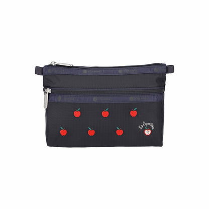 Cosmetic Clutch Red Apple Embroidery