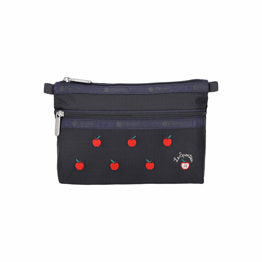 Cosmetic Clutch Red Apple Embroidery