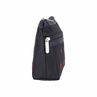 Cosmetic Clutch Red Apple Embroidery
