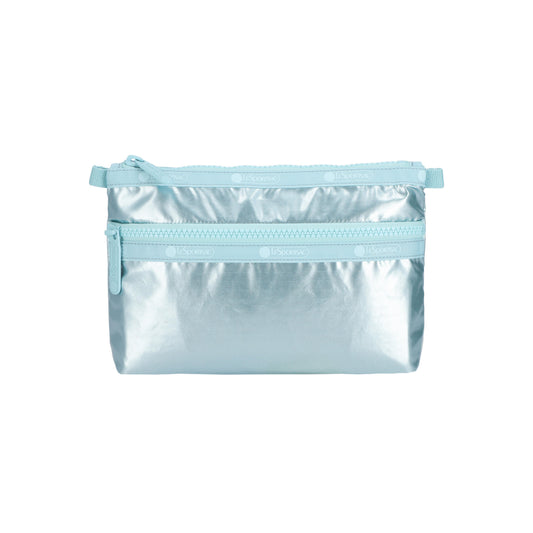 Cosmetic Clutch Aqua Blue Shine