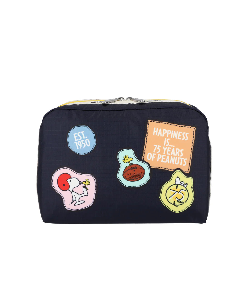 LeSportsac x Peanuts  Extra Large Rectangle Cosmetic Peanuts Patchwork